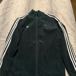 Adidas Green Bomber Jacket with Ribbed Cuffs